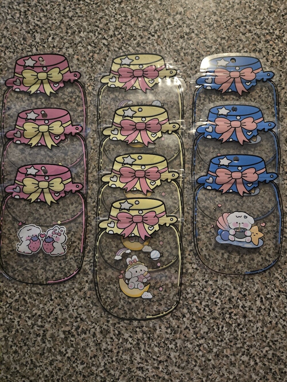 10 Cute Snack Zip Lock Bags - Pink, Yellow, Blue - Picture 4 of 9